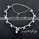 Wholesale 2016 White Stone Latest Design Saudi Gold Jewelry Necklace thumbnail-4
