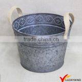 Garden and Home Vintage White Painting Handmade Zinc Pail Flower Pot thumbnail-5