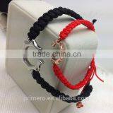 Black And Red Weave Hand Rope Sun Titanium Steel Bracelet thumbnail-3