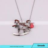 Celtic Ribbon Knot Pewter Pearl Ball Chain Bead Necklaces for New Year thumbnail-2