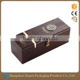 Custom Logo Printed Vintage Leather Single Wine Gift Box
