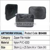 Zipper File Folder Bag / Zipper File Holder (black)