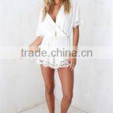 Chic Cream Lily Playsuit Custom Printing One Piece Jumpsuit Sex Jumpsuit thumbnail-5