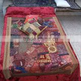 Indian Tribal Beadwork patch with Velvet Chenille designers lovely bedspreads