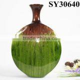 Orange Glazed Ceramic Large Flower Vase thumbnail-6