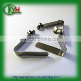 Spring steel nickel plated V shape push button