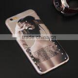 Embossed Printing Colorful Painting Case Ultra Thin Slim Case for IPhone 6 With Bling Diamond thumbnail-4