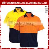 wholesale men 3M reflective two tone short sleeve Hi-vis shirt