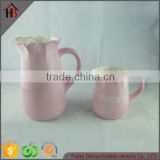 Ceramic Milk Pot With Gold Rim on the Top