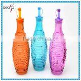 Colored Glass Olive Oil and Vinegar Bottle