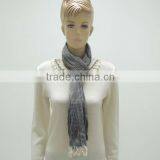 TYCAP103 Grey Knitted Scarf With Silk