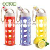 High-grade Borosilicate Glass Water Bottle With BPA Free Silicone Sleeve and PP Handle thumbnail-4