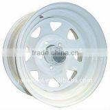 15 Inch White Trailer Steel Wheels Eight Spokes thumbnail-1