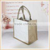 Jute Bag White Color Front and Back,nature With Side,linen Fabric Inner thumbnail-2