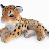 Factory Wholesale Realistic Side-lying Brown Leopard Plush Toys Stuffed Plush Jungle Animal Toy Super Soft Plush Brown Leopard thumbnail-1