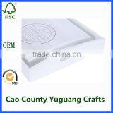 White Wooden Antique Serving Tray Carrying Tray With Handles thumbnail-4