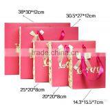 Wholesale Pink Color Paper Bags With Handles thumbnail-5
