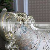 French Royal Champagne Gold Wooden Upholstery Sofa Set, Villa 1+2+3 Sofa Furniture(MOQ=1 SET) thumbnail-3