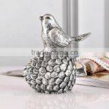 Qute Bird Standing on Nut Resin Small Silver Bird Figurines thumbnail-4