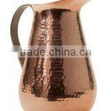 Hammered Finish Pure Copper Pitcher for Water, Beer, Moscow Mule, Solid Copper Water Jug thumbnail-1