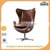High End Vintage Leather Office Furniture Fiberglass Egg Chairs thumbnail-4