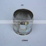 Mother of Pearl Mosaic Brass Napkin Ring With Silver Plating thumbnail-1
