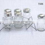 6 Pieces Clear Cylinder Glass Kit for Spices With Frame thumbnail-1