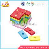 Wholesale Toddler Funny Wooden Stacking Triangle Blocks Toy Colorful Stacking Triangle Blocks Game W13E002 thumbnail-3
