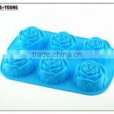 10110 6pcs Roses Shaped Silicone Chocolate Mould and Mold thumbnail-3