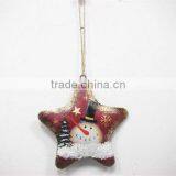 Christmas Tree Snowman Printing Metal Star Ornaments thumbnail-1