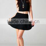 Women Solid Jersey Jumpsuit 2 Piece Outfits Club Dress Bandage Dress Lady Sexy Bodycon Knitted 2pcs Crop Tops and Mini Skirt Set thumbnail-6