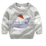 Hot New Design Appliqued Shark Pattern Pullover Baby Sweaters Custom thumbnail-2