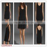 12DR069 2012 New Design Black Silk Dress,fashionable,woman Dress,summer thumbnail-1