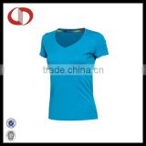 Best Sale Pure Color v Neck Women Runing t Shirts