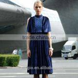 High Quality Sexy Lady Long Lace Sleeve Velvet Embroidered Dress thumbnail-1