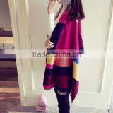 Autumn and Spring Ladies Scarf Colorful Grid Imitated Cashmere Material Long Style Girl Cappa for Outdoor Activities thumbnail-2