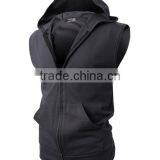 OEM New Design Cotton Plain Wholesale Sleeveless Hoodie Mens Dress Vest With Zip thumbnail-3