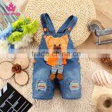 Fashion Baby Summer Pants Children Denim Short Overalls Kids Strap Jeans Pants thumbnail-1