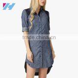 Korean Wholesale Fitness Apparel Clothing Printed Slim Shift Shirt Dresses thumbnail-2