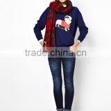 Wholesale lovely sausage dog print deep blue jumper for girls