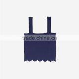 Stitched Knit Geometric Motifs Wavy Hem Wide Straps Design Tank Tops thumbnail-6