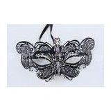 Filigree Metal Venetian Masks With Swarovski Crystals 7 Inch For Parties