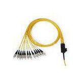 FC / UPC Single-mode 12 Core Flat Ribbon Fiber Optic Patch Cord With 2.0mm Breakout