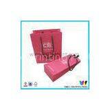 Pink Fashionalbe Printed Paper Shopping Bags , Packaging Bag With Bowknot thumbnail-1