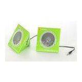 Green Pocket Digital Mobile Phone Speakers 2.0 Channel 2W Triangle Shape