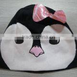 Basic Cotton Black Knit Beanie Hat With Printing thumbnail-2