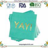 3-Ply, Pack of 50 Party Decorative Paper Napkins 6.5x6.5 Inch Color Printed With Gold Foil Cocktail Luncheon Napkins thumbnail-4