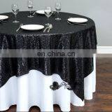 Black Shiny Sequin Round Table Cloth Rectangular Table Cloth for Wedding Decoration thumbnail-2
