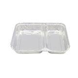 Household 2- Compartments Disposable Aluminium Foil Food Tray Aluminum Foil Compartment Food Container thumbnail-1