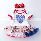 4th of July Outfit 2019 Kids New American Independence Day Baby Short Sleeve Star Print Harness Skirt Two-piece Suit thumbnail-6